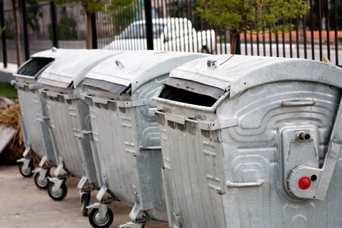 Variety of construction debris ready for removal